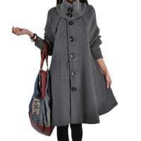 Foreign trade large size loose autumn and winter long cape windbreaker woolen coat women