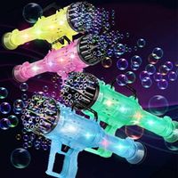 21 Holes Bubble Maker Cool Light Big Gatling Bubble Gun Gift Bubble Toys for Boys Girls
