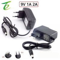 9V Volt 1A 2A Power Adapter Switch Plug Connector AC to DC 1000mA 2000mA Power Adapter Charger 5.5mmx2.5mm Suitable for TV Box Router