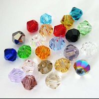 Glass Beads Transparent AB/Crystal Crystal Double Cone Clothing Beads Necklace Bracelet Accessories
