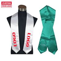 2022 Wholesale Adult Sublimation Embroidery Logo Satin Polyester Belt Shawl Graduation Honor Scarf Custom Graduation Shawl