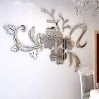 Design Decoration Detachable 3D Acrylic Frame Mirror Wall Sticker