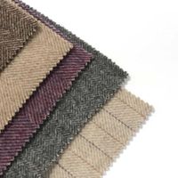 Merino Wool Herringbone Wool Fabric 50% Custom Colors