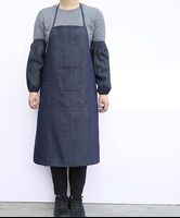 VDT330 denim sleeve apron work oil-resistant thickened wear-resistant long apron garden waterproof and oil-proof canvas apron