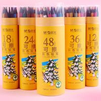 Multicolor Stationery 24 Pack Black Cheap Natural Color Wood Free Drawing Pencils