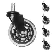 3 Inch 11X22M Rubber Replacement Casters for Hardwood Floors, Carpet, Tile, Office Chair Casters