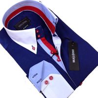 2023 Newest Formal Cotton Fashion Men's Contrasting Cuffs and Neck Buttons Fashion Shirt Designs for Boys