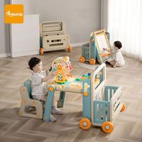 Multifunctional cute kindergarten children's tables and chairs toy set living room furniture building blocks drawing board
