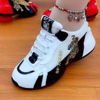 High Quality New Design No Brand Breathable Casual Thick Sole Increase Ladies Sneakers