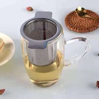 Hot sale stainless steel reusable loose leaf tea filter with handle custom cup mug teapot tea strainer