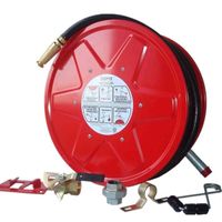 Red reel with 30m 3/4 inch fire hose for building fire protection