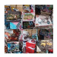 A large number of toys in stock, low price, wholesale size, granular building blocks, assembled toys in stock