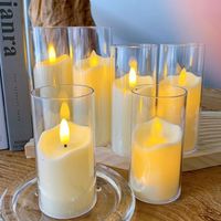 2 Inch Slim Acrylic Cup Led Candles Different Wicks Flickering Led Candles Bulk Batteries Included Cheap Fake Candles