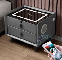 New Nordic Bedroom Smart Nightstand High Quality All Inclusive Technology with Speaker and LED Light Design