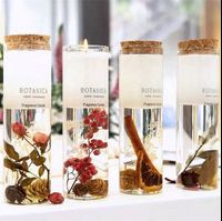 Wholesale Loose Scented Candles With Cork Lids Using Jelly Gel Wax With Dried Flower Decoration