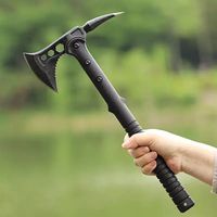 Survival Ax Tomahawk with Solid Handle Tactical Ax with Spike and Sheath - Great Outdoors Hiking Hunting Ax