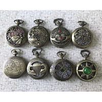 Fashion Silver Gold Black Bronze Necklace Steampunk Unisex Quartz Men Various Styles Vintage Pocket Watch