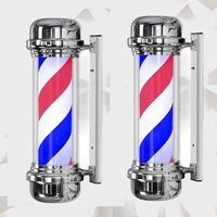 Popular LED Barber Shop Sign Pole Light Red White Blue Stripe Design Salon Wall Mounted Light Beauty Salon Light