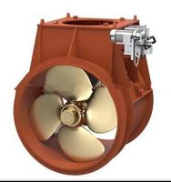 Four-blade bow thruster driven by marine engine