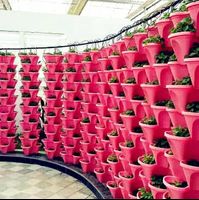 Vertical Garden Tower Pots Plastic Stacking Flower Pots