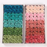 Factory Wholesale 3 Layers Fresh DIY Rose Head Soap Flowers 50pcs per box for Valentine's Day