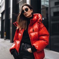 custom logo clothing custom down jacket fashion streetwear hot sale black women's down jacket