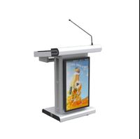 Dual-screen dual-system aluminum alloy podium body 32-inch screen multimedia conference room conference hall podium