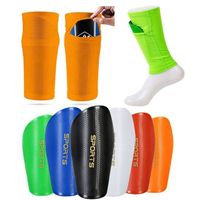 Quick-drying white-orange mesh breathable high-elastic children's football leggings fixed socks adult football leggings sleeves