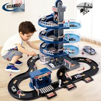 Children's Indoor Toys City Garage Track Police Fire Truck Electric Alloy Parking Lot Toys