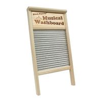 Gibbon ET-230120 Vintage Style Large Galvanized Double Sided Corrugated Surface Metal Wood Instrument Washboard