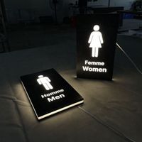 Men's Women's 3D Led Restroom Toilet Sign Lighted Restroom Door Sign