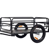 Folding two-wheel bicycle trailer