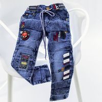 4-13 Years Kids Fashion Clothing Classic Denim Clothing Trousers Boys Casual Bow Kids Boys Jeans Trousers