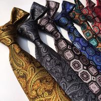 Luxury Paisley Neckties Custom Jacquard Weave Gravatas Masculina Polyester Plaid Neckties For Men