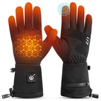 Custom Waterproof Warm Winter Rechargeable Battery Heated Gloves Touch Screen Other Sports Racing Electric Heated Ski Gloves