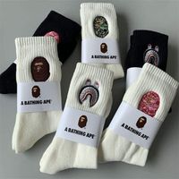 Men's bape crew cotton sports socks with custom designer embroidery logo