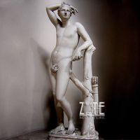 High Quality Life Size White Marble Nude Male Statue