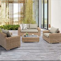 High Quality Best Selling Traditional Modern Luxury Outdoor Furniture Set Hotel Villa Garden Wicker Rattan Sofa Set