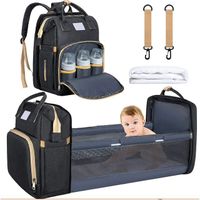 2023 New Fashionable Waterproof Baby Portable Folding Crib Crib Mummy Bag Large Capacity Diaper Bag Tote Bag with Changing Pad