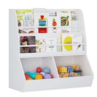 Wholesale modern white wooden children's toy storage bookshelf and cabinet for classroom or nursery