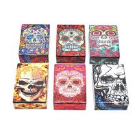 20 Pack Tobacco Waterproof Custom Colored Transparent Light Up Dark Skull Acrylic Plastic Flip Top Cigarette Cases