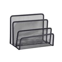 Metal Mesh Desk Organizer Desktop Letter Sorter Mail Tray File Organizer Office Home Bookend Bookshelf Business Black