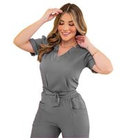 Medical scrub suit short-sleeved suit zipper nurse scrub medical scrub custom uniform military doctor