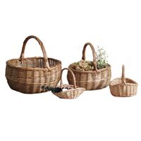 Cheap Wicker Flower Basket/Fruit Basket Natural Color Shopping Wicker Basket
