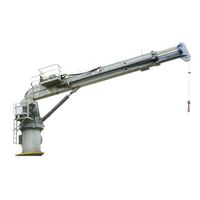 Small ship deck base telescopic jib crane