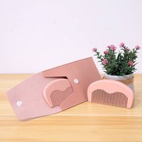 PDANY Custom Logo Packaging Bag Pink Wooden Comb Anti-static Mini Pocket Men's Beard Comb Eco-Friendly Wooden Hair Comb Set