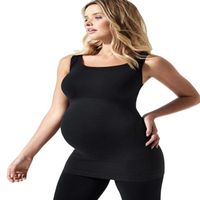 High Quality Breathable Solid Color Plus Size Black Maternity Navel Tank Top