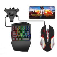 RGB Mini One Handed Gaming Keyboard and Mouse Wired Combo Sale Gaming Mechanical Keyboard and Mouse Combo Set
