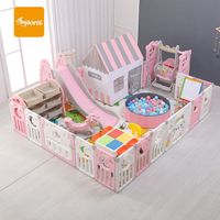 Hot Selling Playpen Baby Play Folding Indoor Kids Plastic Complete Set Corrales Para Bebes Playpen with Slide and Swing