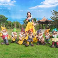 Outdoor Garden Decoration Snow White Statue Fiberglass Life Size Sculpture Resin Craft Kindergarten Statue